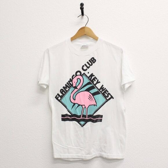 Vintage Flamingo Club Key West Florida T Shirt Medium - Picture 1 of 8